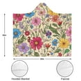thumbnail image 3 of Wearable Blanket,Pioneer Flower Floral Print Pattern Hooded Wearable Flannel Blanket for Adults & Teens with Buckle,Winter Poncho Shawl Wrap Cape,50"x60", 3 of 5