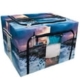 thumbnail image 1 of EREHome Time lapse dramatic sunset Portland Bill lighthouse rocky shore Storage Bag Clear Window Storage Bins Boxes Large Capacity Foldable Stackable Organizer With Steel Metal Frame, 1 of 3