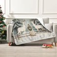 thumbnail image 2 of Wobogo White Reindeer and Snow Flannel Fleece Bed Blanket as Bedspread Coverlet Sofa blankets (50x60in) Soft Lightweight Warm and Cozy, 2 of 7