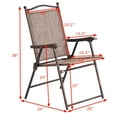 thumbnail image 2 of Costway Set of 2 Patio Folding Sling Back Chairs Camping Deck Garden Beach Brown, 2 of 9