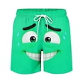 thumbnail image 5 of ibiyuan Funny Expression Graphic Men Swim Trunks 5 Inch Drawstring Waist Mens Bathing Suit Funny Elastic Waist Surf Swimwear Beach Shorts, 5 of 5