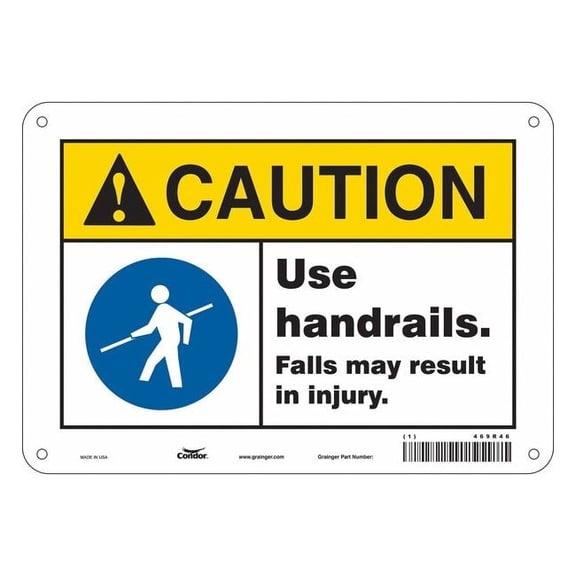 Condor Safety Sign,7 in x 10 in,Aluminum 469R46