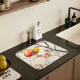 thumbnail image 5 of Yayeee Dish Drying Mat for Kitchen Counter 16" x 18" Microfiber Super Absorbent Coffee Decorative Pad, Light Red Flowers, 5 of 9