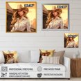 thumbnail image 4 of Designart "Chic Spirit of a Wild West Cowgirl I" People Framed Wall Art Decor - International Orange Cowgirls Living Room Framed Canvas Art, 4 of 6