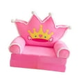 thumbnail image 4 of Sofá cama plegable para niños, sillón reclinable de color rosa con forma de corona, sillón plegable de princesa suave para dormitorio, para niñas y 50cmx80cm, 4 of 8