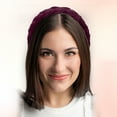 thumbnail image 4 of Solid Wide Headbands Non-slip Fashion Wine Red Hair Hoop 1.18inch Wide for Girl Women, 4 of 7