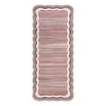 thumbnail image 2 of Wonnitar 2' x 6' Hallway Runner Rug, Washable Scalloped Kitchen Rug, Non Slip Low Pile Runner Mat Farmhouse Striped Indoor Accent Rug for Entryway Bedroom Laundry Bathroom, Pink, 2 of 7