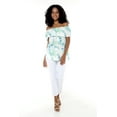 thumbnail image 3 of Women's Hawaiian Off-Shoulder Ruffle Muumuu Top in Orchid Breeze White L, 3 of 5