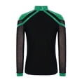 thumbnail image 4 of TSSOE Kids Boys Figure Ice Skating Clothing Sets Sparkly Dance Outfit Rhinestone Top And Pants Training Suits Green+Black 12, 4 of 7