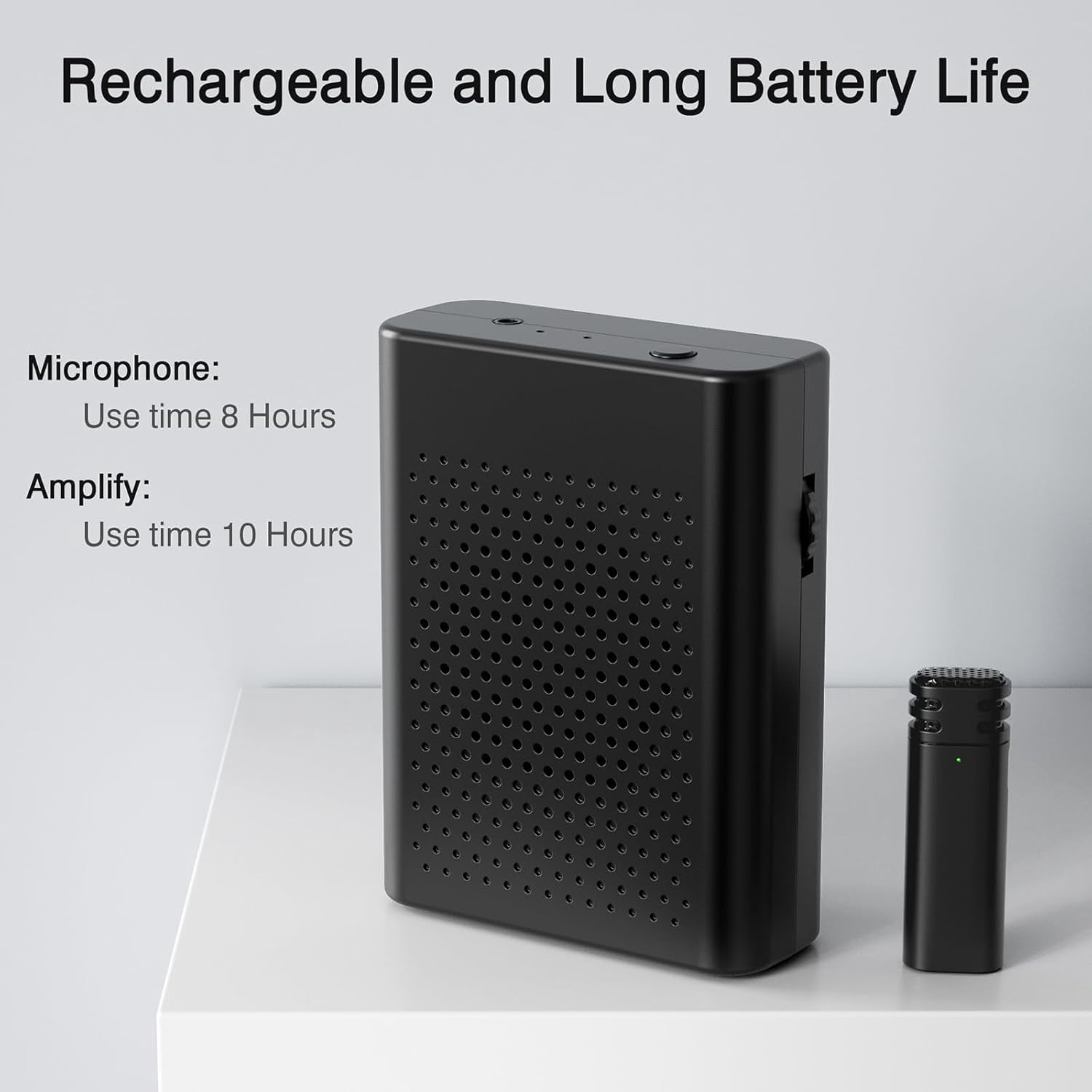 Wireless Voice Amplifier with Wireless Lavalier Lapel Microphone, PA System, Portable Speaker and Cordless Omnidirectional Condenser Recording Mic for Teacher, Streaming,Classroom,Speech, Meeting.