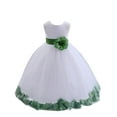 thumbnail image 2 of Ekidsbridal Wedding Pageant Rose Petals White Tulle Flower Girl Dress Toddler Special Occasion 302T 6, 2 of 3