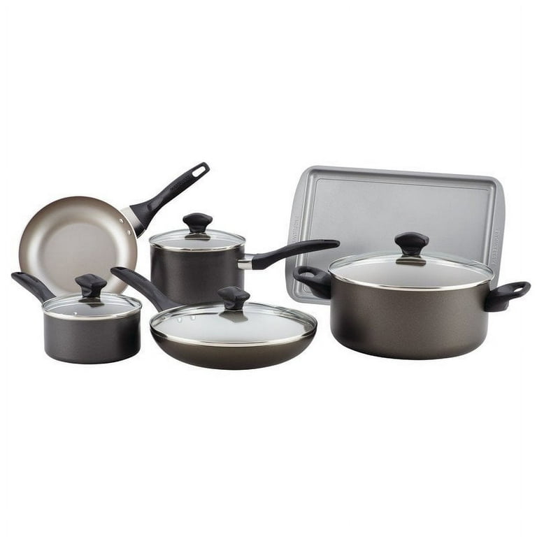 Farberware Dishwasher Safe Nonstick Cookware Pots and Pans Set, 15