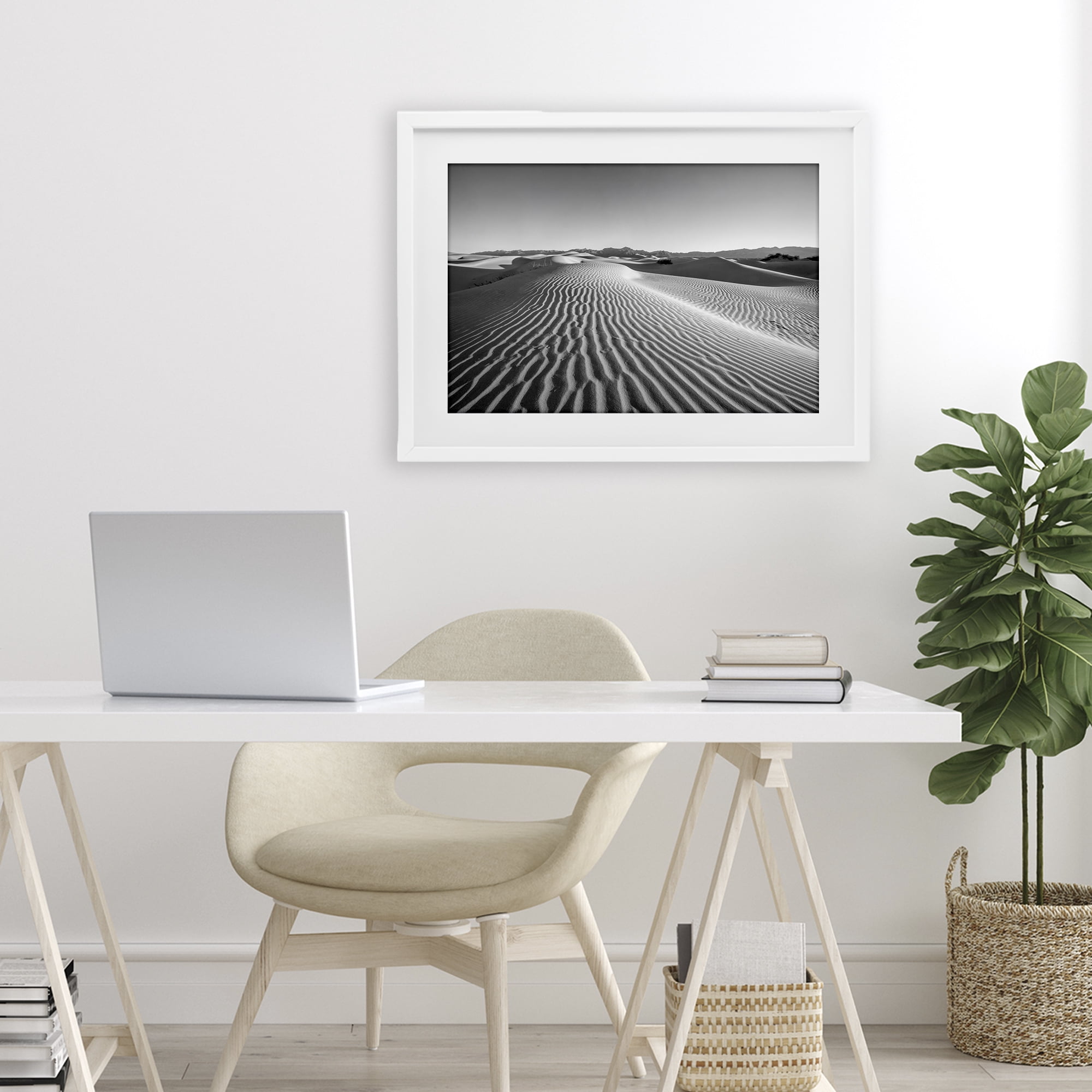 Stupell Industries Sand Waves In The Distance White Framed Print Under Glass, design by Jon Evan