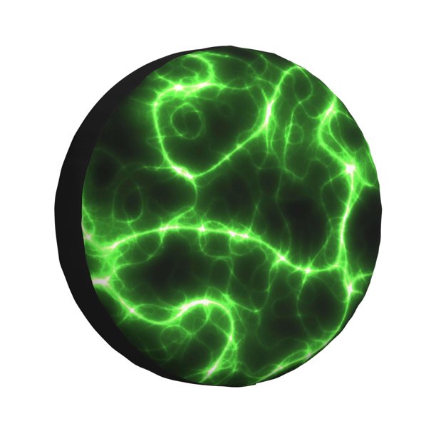 Fotbe Green Lightning Funda de Llanta de Repuesto con Estampado, Engrosada, Ajuste Universal para Jeep, Remolque, RV, SUV, Camión-17 inch