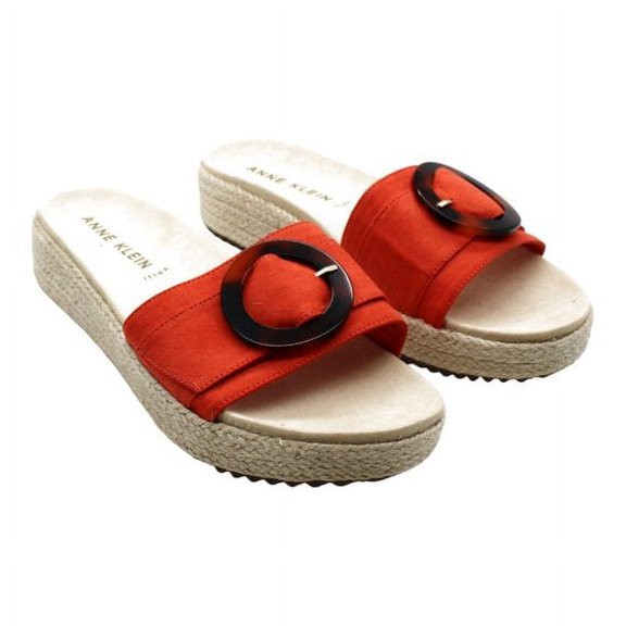 Anne Klein Women's Vino Sandals Red, Tortoise Microsuede Stylish and Strappy