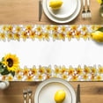 thumbnail image 4 of Yellow Plumeria Blossom Flower Table Runner-36 Inch Long Rustic Floral Minimalist Style Table Runners Linen Burlap Tablerunner for Kitchen Dining Room Holiday Party, 4 of 9
