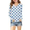 thumbnail image 4 of Favoffer Girls' Polka Dot Print V-Neck Blouse Base Layer Long Sleeve Toddler Baby Crewneck Long Sleeve T-shirts for Casual Outings Toddler Kid 3-14Y, 4 of 8