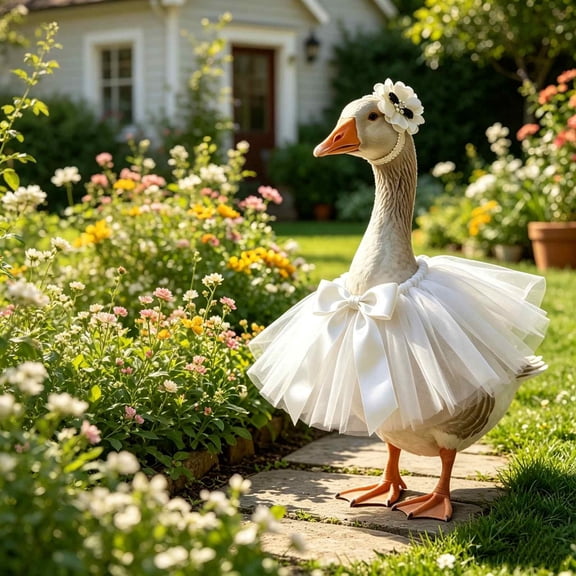 YingYouFu Goose Clothing Set, Garden Puffy Skirt Outfit for Statue Decor, Decorative Goose Apparel for Outdoor Yard Garden Patio Holiday Decoration