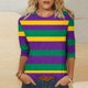 thumbnail image 1 of TaTaai Carnival Women's Casual Print Round Neck 3/4 Sleeve T-Shirt Loose Top Gift, 1 of 5
