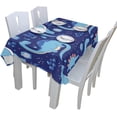 thumbnail image 5 of Coolnut Funny Blue Dinosaurs Tablecloth Modern Table Cover for Home Decoration, Spill Proof Cloth Washable for Dinner Picnic, 54"x72", 5 of 6