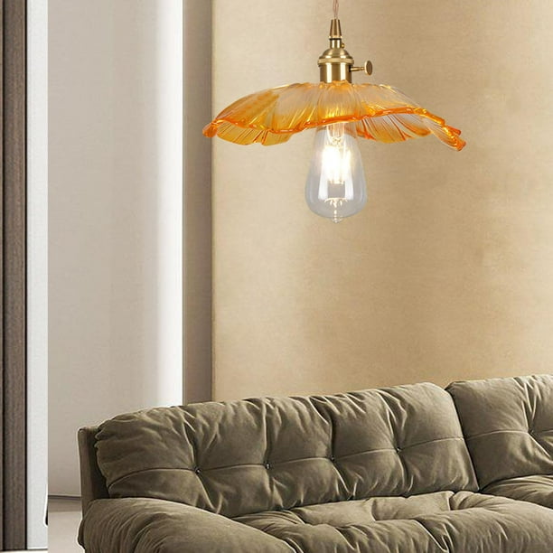 Lámpara colgante de flores perfecl LED decorativa de lujo para mesita de noche Bar mostrador cocina y café Naranja