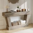 thumbnail image 2 of HOMCOM Table Console Vintage de 63 Pouces, Table d'Entrée Étroite, Brun Pâle, 2 of 10