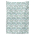 thumbnail image 2 of Floral Tablecloth, Flowers Pattern in Arching Frames Chinese Oriental Blossom, Rectangle Satin Table Cover Accent for Dining Room and Kitchen, 60" X 84", Pale Blue and Multicolor, by Ambesonne, 2 of 2