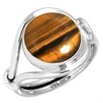 thumbnail image 1 of 925 Silver Ring For Women - Girls Brown Natural Tiger Eye Stone Silver Ring Size 10.5 June Birthstone Hand Made Silver Ring Size 10.5 Gift For Girl Friend On Wedding 925 Gemstone Silver Jewelry, 1 of 6