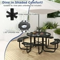 thumbnail image 6 of Costway 45" Coated Steel Camping Table Outdoor Round Picnic Table & Bench Set for 8 Black, 6 of 10