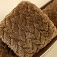 thumbnail image 5 of Slippers for Women,Open Toe Slippers Flat Bottom Warm Indoor NonHome Comfort Footwear,Womens Slippers,01 Brown,6.5, 5 of 7