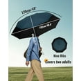 thumbnail image 2 of Chakipee Travel Compact Umbrella Windproof-Portable Automatic Umbrellas for Rain,Folding Umbrella with Double Vented Canopy 210T Fabric 102cm Span-9 Ribs Umbrella,Blue, 2 of 7