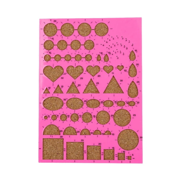 Herramienta de dibujo de regla DIY, plantilla portátil hecha a mano, plantilla de filigrana de diferentes formas, herramienta de papel para filigrana Rosa Macarena tablero de quilling de papel