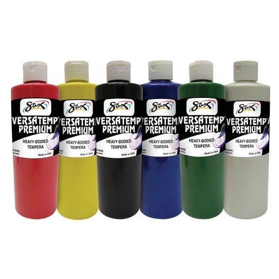 Chroma Acrylics 1592736 Versatemp Premium Heavy-Bodied Tempera Set, Multiple Colors, 6 Pints