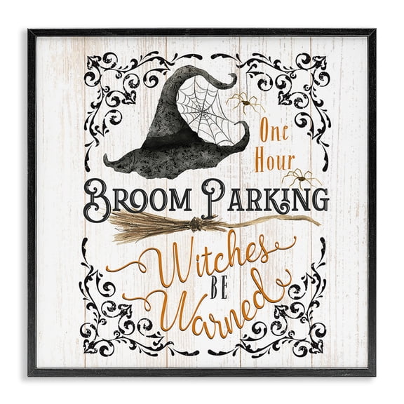 Stupell Industries Farmhouse Rustic Broom Parking Black Framed Giclee Art, 24 x 24, by Deane Beesley