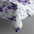 thumbnail image 3 of White Purple Butterfly Plant Pattern Rectangle Tablecloth 60"x84",Waterproof Polyester Rectangle Table Cloth, Wipeable Spillproof Polyester Tablecloth for Dining, Camping, Indoor and Outdoor, 3 of 5