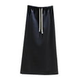 thumbnail image 4 of qolati Maxi Skirts for Women Fall Winter Elastic High Waist Drawstrings Long Skirts Casual Loose A Line Loungwear Pencil Skirts, 4 of 6