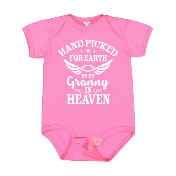 Inktastic Handpicked for Earth by My Granny in Heaven with Angel Wings Boys or Girls Baby Bodysuit