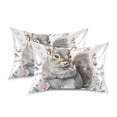 thumbnail image 2 of Gray Squirrel Pillowcases Soft Satin Pillow Covers Decorative Rectangle Envelope Closure for Women Men, 2 of 8