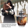thumbnail image 3 of JAGASY Orange Butterfly Urn for Ashes - Funeral Large Urn for Ashes Adult Male - Grey Handmade Cremation Urns for Mom & Dad - Orange Leaf Urns for Parents - ( 10 Inch ), 3 of 7