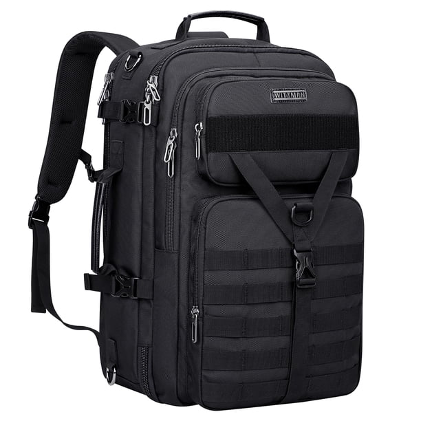 Mochila de viaje WITZMAN B688 negra de 45 litros para hombre con portátil de 17 pulgadas