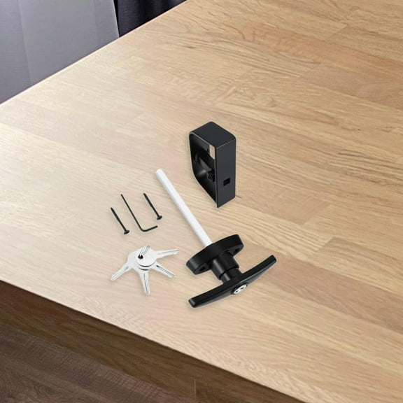 colaxi T Handle Shed Door Lock Kit Replacement Accessories Zinc Alloy Hardware with Keys for Playhouses Multifunctional Heavy Duty , 11.4cm Stem