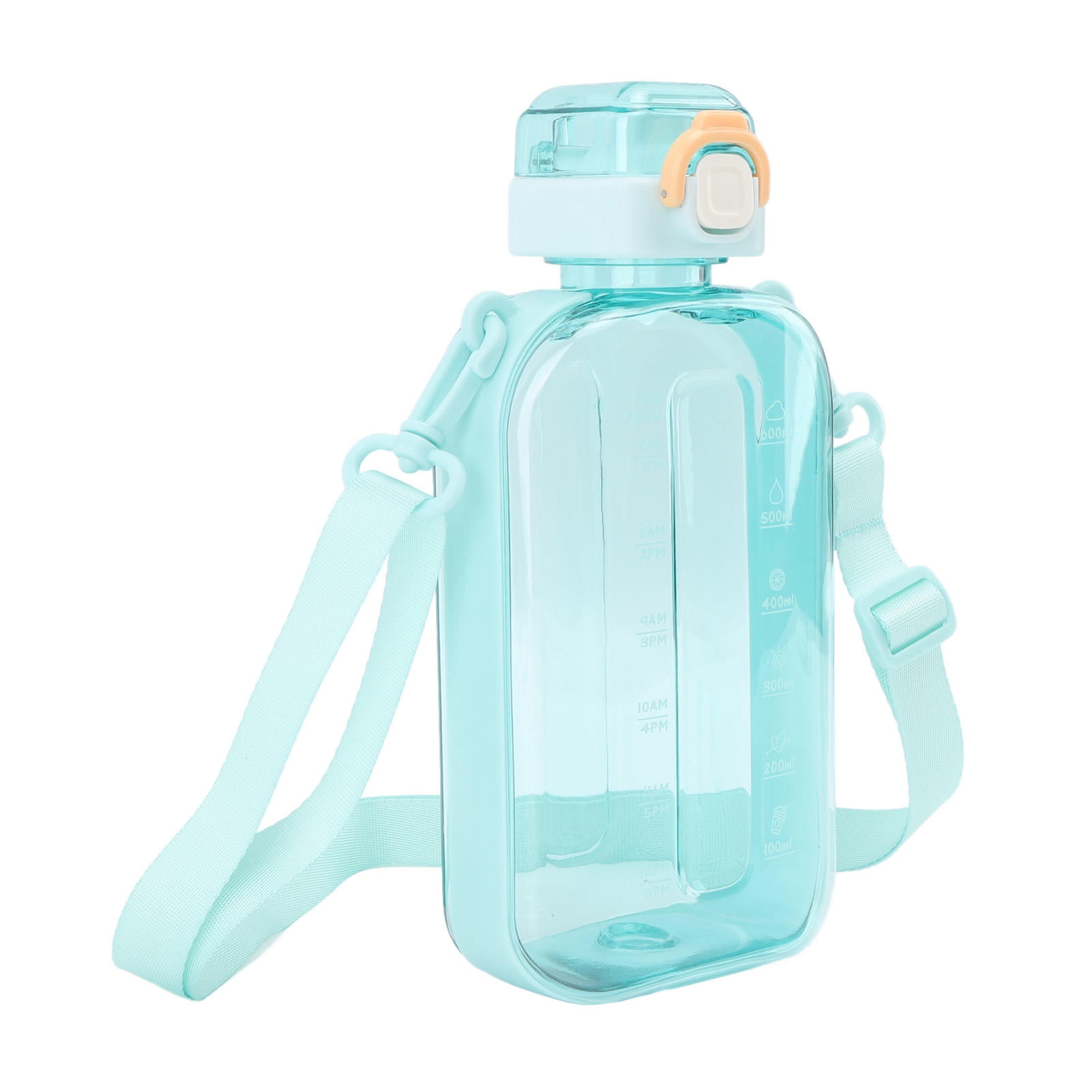 BOKYAN 750 ml Flat Water Bottle – Slim, Leak‑Proof, BPA‑Free PC, Clear Design with Scale & Carrying Strap for Travel, Gym & Camping