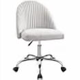 thumbnail image 3 of Furniwell Office Chair Armless Cute Desk Chair Modern Adjustable Swivel Padded Fabric Vanity Task Computer Chair Home Office Desk Chairs with Wheels (Grey), 3 of 4