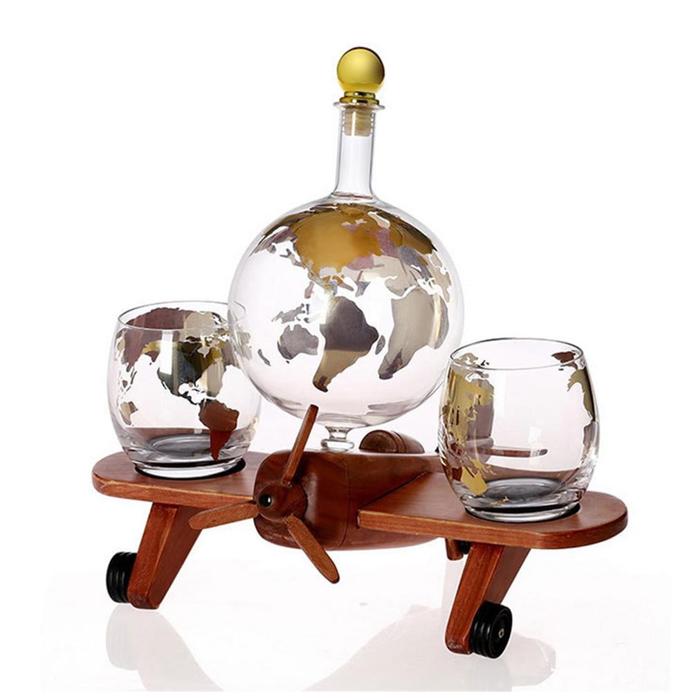 Tohuu Whiskey Decanter Whiskey Decanter Airplane Globe Set Whiskey Gift ...