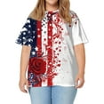 thumbnail image 2 of Women's Short Sleeve T-shirt Plus Size Patriotic Shirts For Women Summer 2025 Funny 4Th Of July T Shirt Stripes Print American Flag Tee Tops,White Women's Short sleeve T-shirt 4XL, 2 of 6