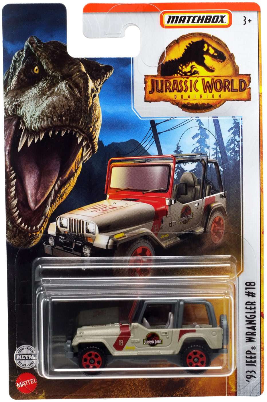 Jurassic World Dominion Matchbox '93 Jeep Wrangler #18 Diecast Car -  