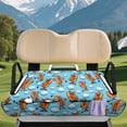 thumbnail image 3 of Yuyamidu Funny Hot Dog Golf Cart Seat Covers Golf Ball Golf Cart Seat Towel Blanket with 4 Front Pockets, Fits More 2 Person Seats Club Car, Blue, 3 of 7