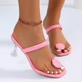 thumbnail image 2 of Wovix Slippers For Women Low Wedges Clear Heel Thong Sandals One Band Stiletto Shoes Trendy Party Wear Indoor Outdoor Shoes Green 37, 2 of 8