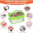 thumbnail image 4 of Double Layer Clear  Bag Makeup Bag,  Travel Toiletry Bag, Transparent PVC Pouch Organizer (Green), 4 of 6