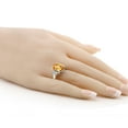 thumbnail image 3 of Gem Stone King 925 Sterling Silver Ring Oval Checkerboard Yellow Citrine and Moissanite (6.11 Cttw, Size 9), 3 of 4